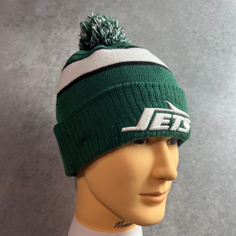 New Era New York NFL Jets Pom Pom Beanie Green One Size NWT